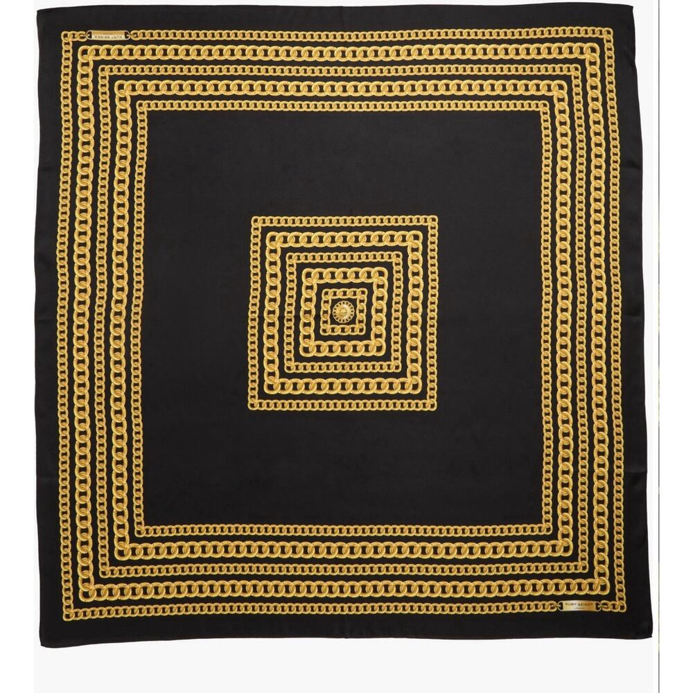 NWT Kurt Geiger London Large Chain Print Silk Scarf Luxury Designer AQ22 - Picture 3 of 4